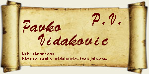 Pavko Vidaković vizit kartica